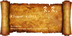 Kluger Kitti névjegykártya